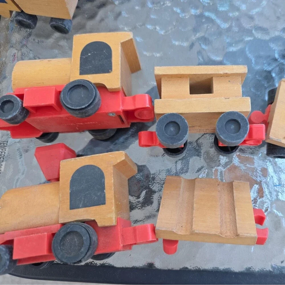 Mattel 71-72 Putt Putt Wooden Train Korea Wood Toy Lot
